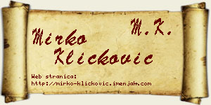 Mirko Kličković vizit kartica